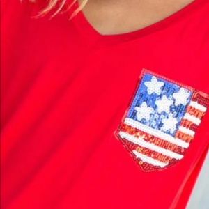 These shirts are by Luna they are pocket tee with red whit and blue stripe